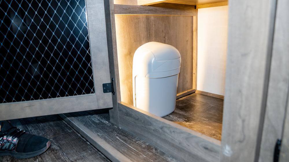 RV trash can.