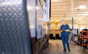 Technician performing an rv inspection service