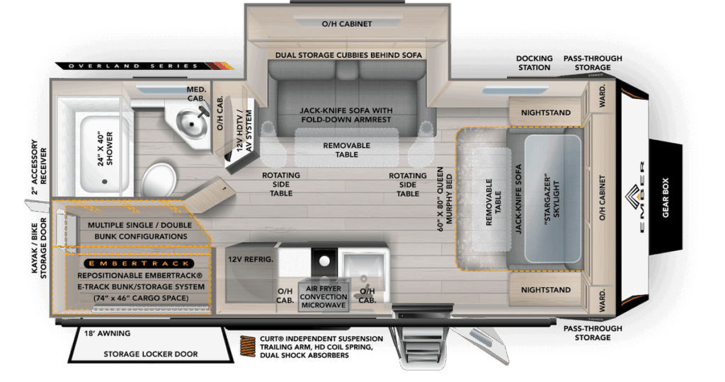 Ember Overland off-road RV camper 221MSL Floor Plan