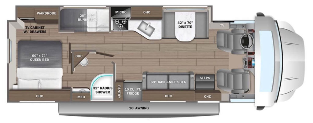JAYCO_GREYHAWK_XL_DESERT_EDITION_33F-Floor-Plan-Image-by-Camping-World-1024x403 What Are the Best Super C RVs?