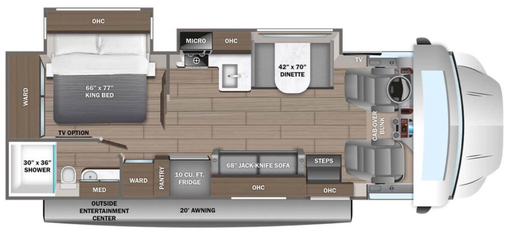 JAYCO_GREYHAWK_XL_GOLDEN_STATE_EDITION_32U-Floor-Plan-Image-by-Camping-World-1024x470 What Are the Best Super C RVs?