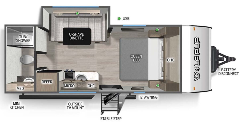 FOREST_RIVER_WOLF_PUP_BLACK_LABEL_16KHWBL Floor Plan