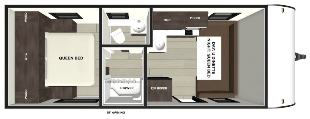 Wildwood FSX 161QK Floor Plan 24 ft travel trailer floor plans