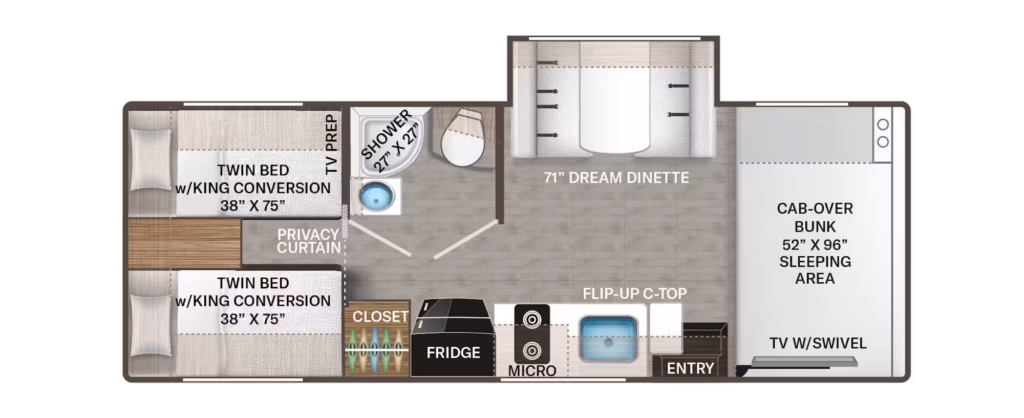 Thor Coleman 25EZF floorplan