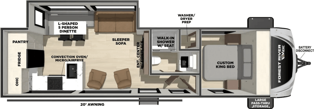 rear kitchen travel trailer floor plan