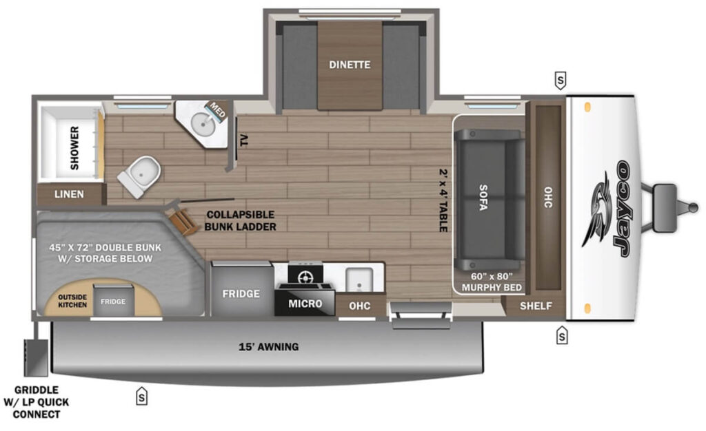 JAYCO_JAY_FEATHER_AIR_19MBS-Floor-Plan-1024x626 The Best Travel Trailers with Murphy Beds