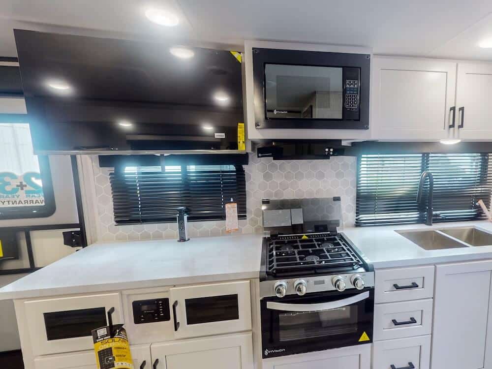 Jayco-Jay-Feather-19MRK-2025-kitchen The Best Travel Trailers with Murphy Beds