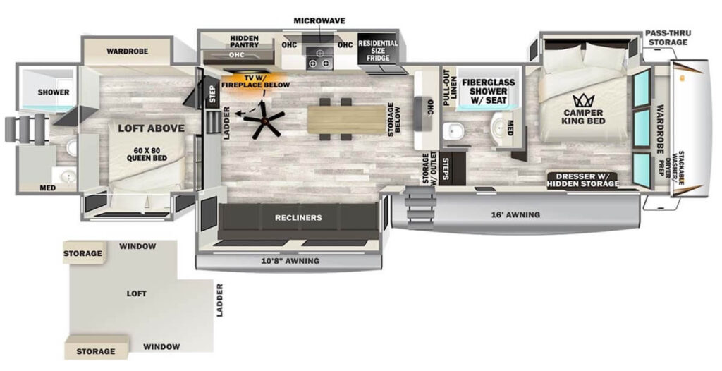 FOREST_RIVER_SABRE_36DBB 2 bedroom rv Floor Plan