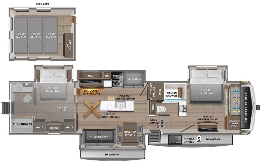 JAYCO_NORTH_POINT_390CKDS Floor Plan