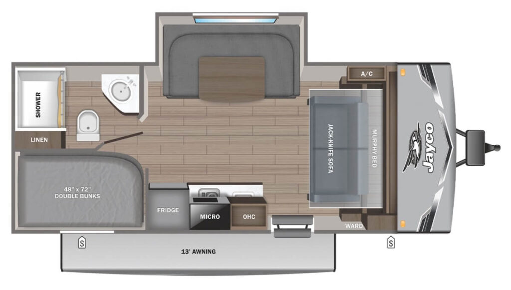 JAYCO_JAY_FLIGHT_SLX_197MBW travel trailer with slide out Floor Plan