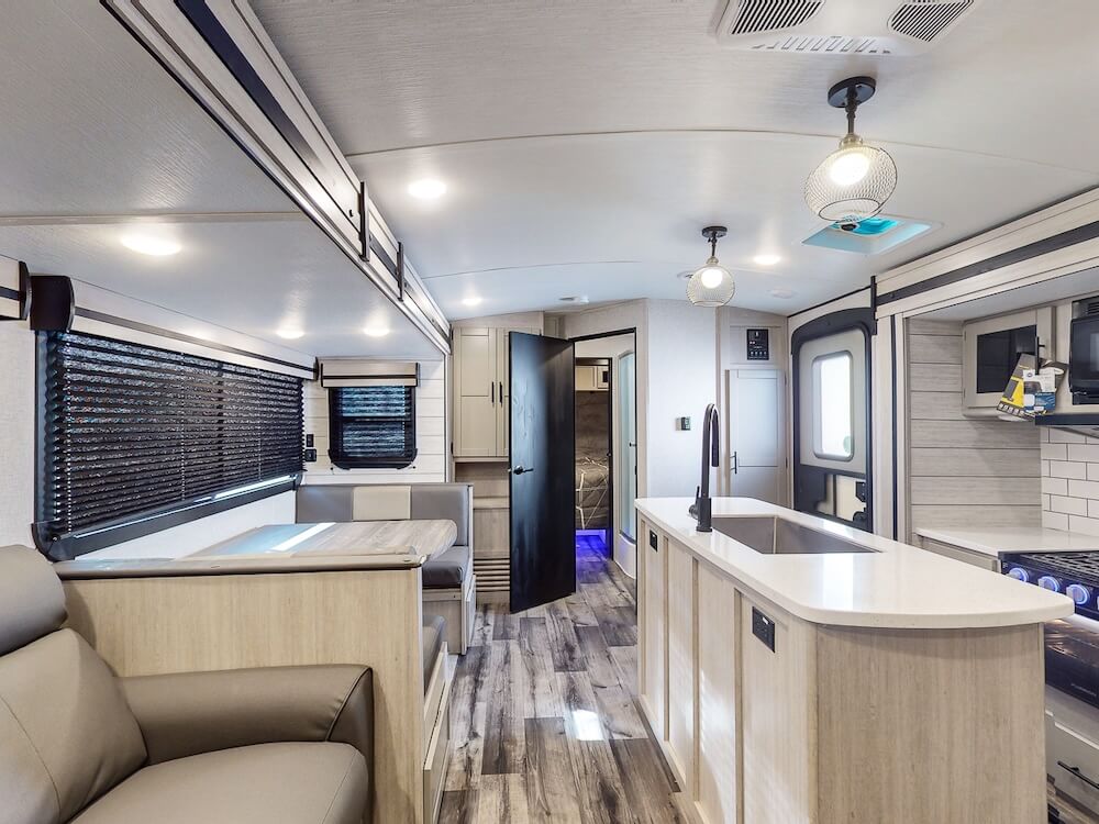 CrossRoads travel trailer kitchen interior
