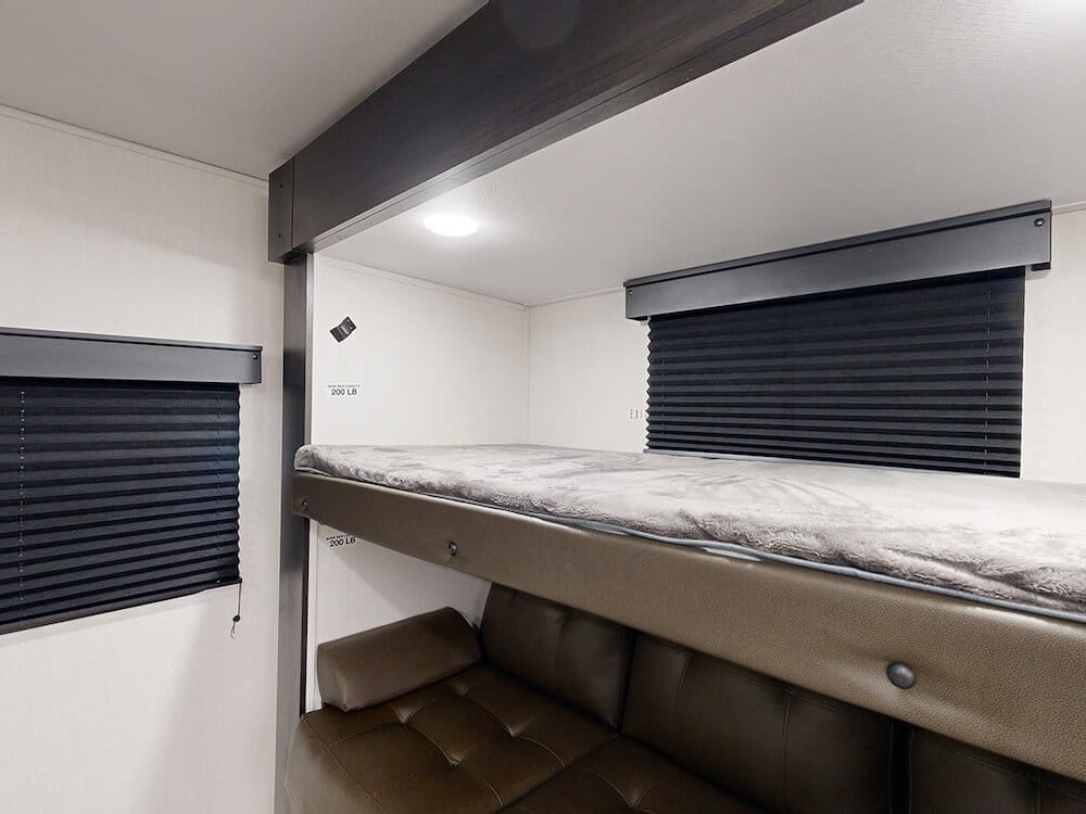 Alpha Wolf travel trailer bunk room