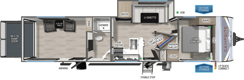Campsite Reserve toy hauler floor plan