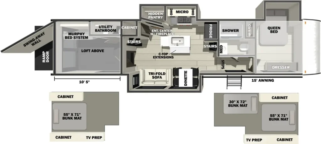 Wolf Pack toy hauler floor plan
