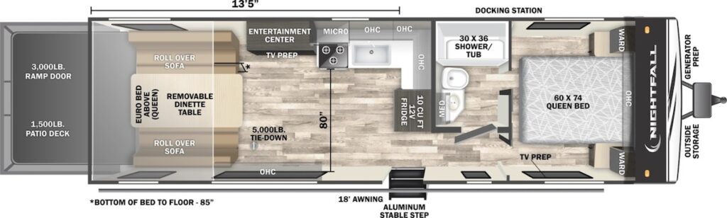 Forest River Nightfall 24N floor plan