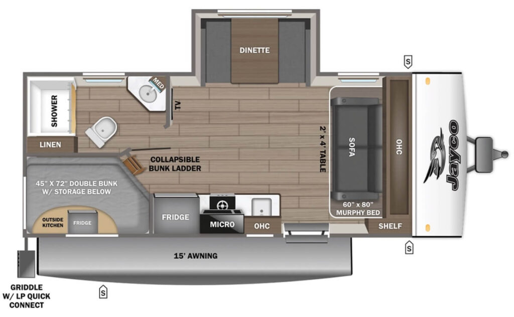 Jay Feather Air 19MBS overview floor plan