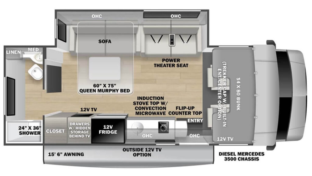 FOREST_RIVER_FORESTER_MBS_2401T Mercedes class c rv camper Floor Plan