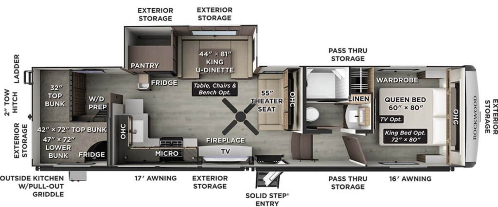 FOREST_RIVER_ROCKWOOD_SIGNATURE_374DBH Floor Plan