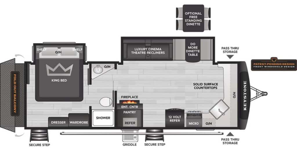 KEYSTONE_PASSPORT_2710KB travel trailer with patio Floor Plan