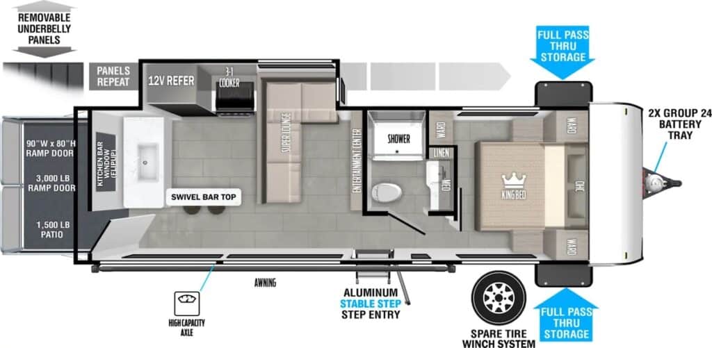 FOREST_RIVER_SALEM_FSX_269VCX travel trailer with patio Floor Plan