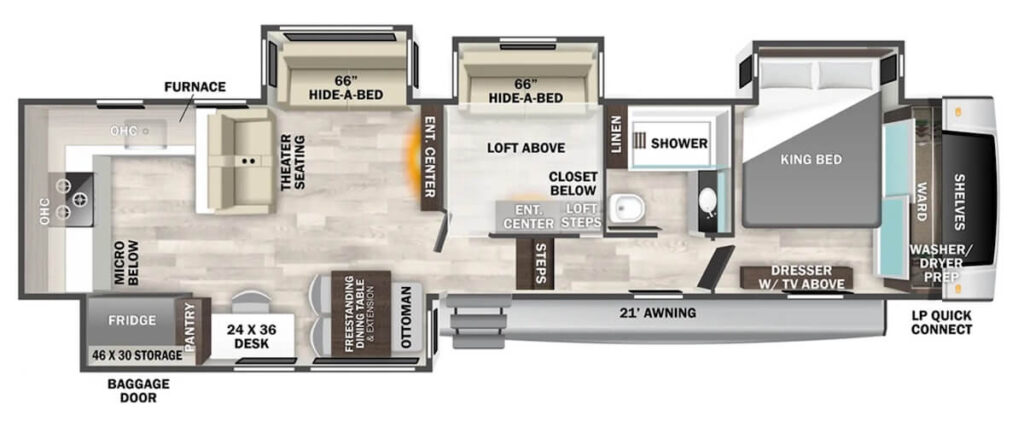 FOREST_RIVER_CEDAR_CREEK_EXPERIENCE_39RKB Floor Plan