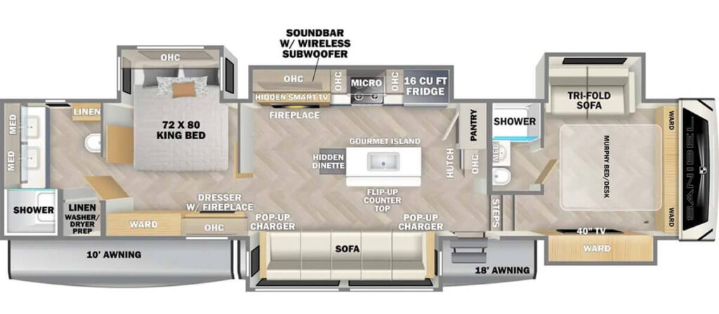 PRIME_TIME_SANIBEL_3982DBWB Floor Plan