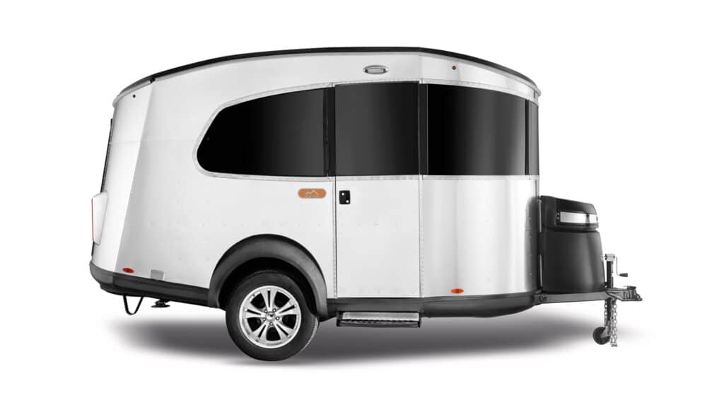 Airstream Basecamp 16 camper against white backdrop