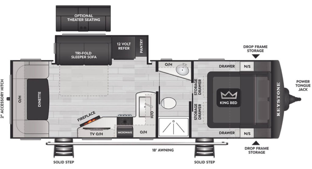 KEYSTONE_COUGAR_25RDS Floor Plan-travel-trailer-sleeps-6