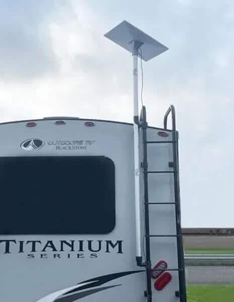 starlink ladder mount on back of camper