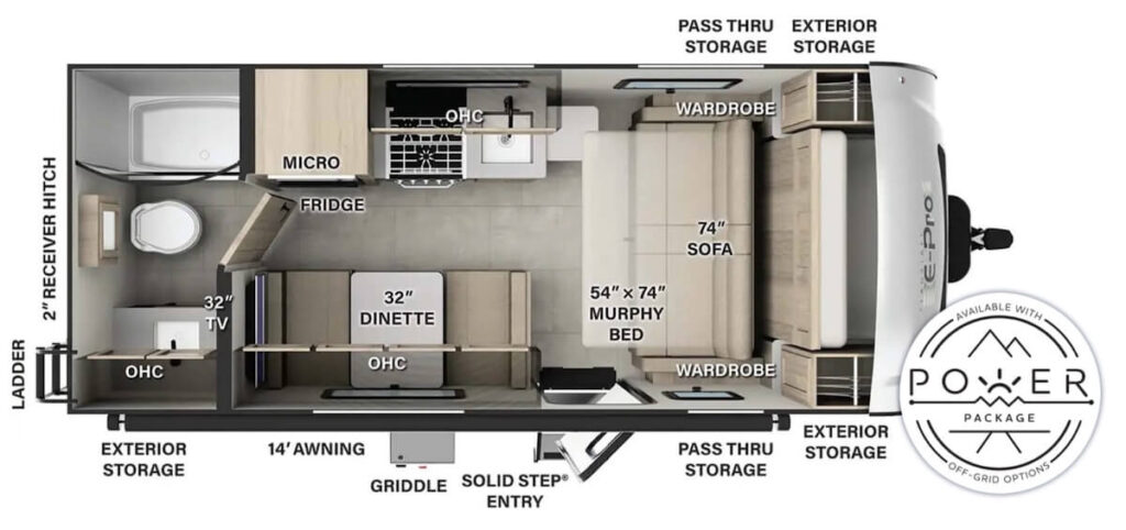 FOREST_RIVER_FLAGSTAFF_E_PRO_19FD Floor Plan
