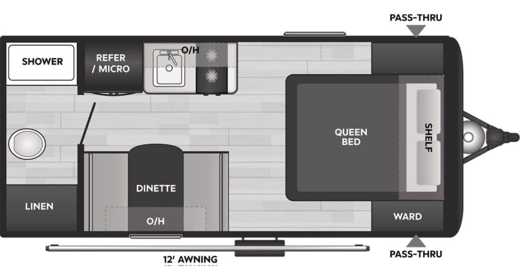 KEYSTONE_COLEMAN_LIGHT_17RX Floor Plan-20-foot-travel-trailer