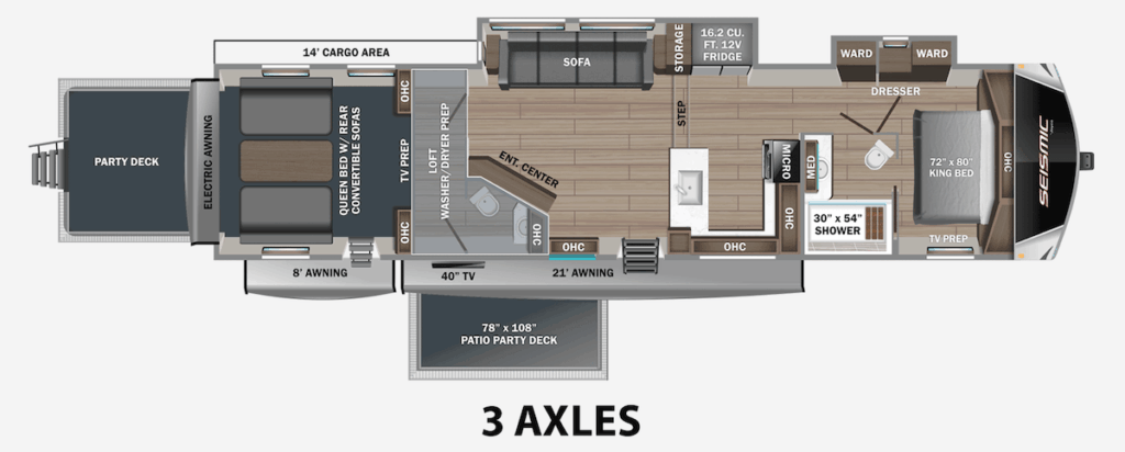 Seismic 413 Floor Plan-biggest-toy-hauler