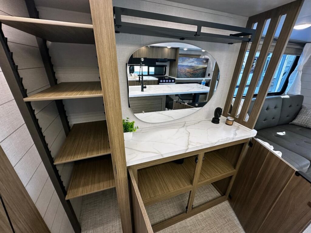 ZEN mirror cabinet hutch area