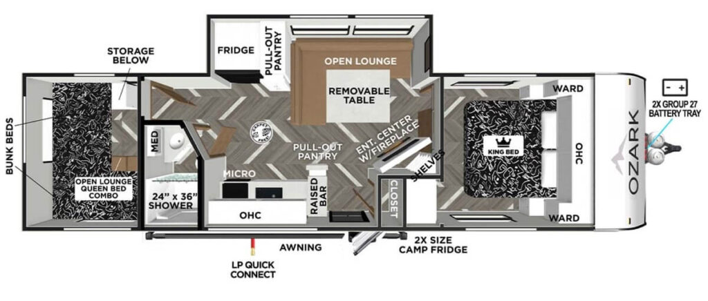 FOREST_RIVER_OZARK_2890BHK floor plan