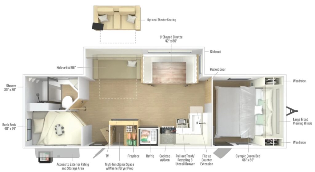 WINNEBAGO_THRIVE_28BHS Floor Plan