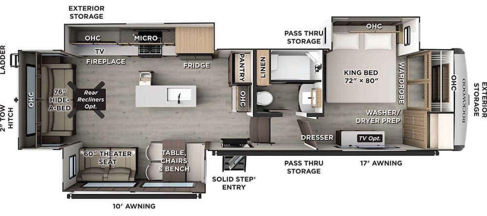 FOREST_RIVER_ROCKWOOD_SIGNATURE_361RLS Floor Plan