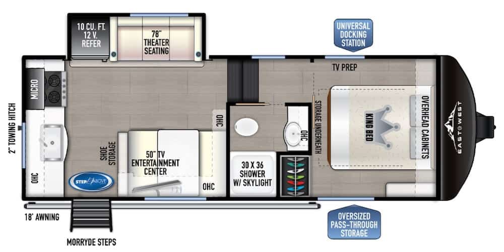 EAST_TO_WEST_TANDARA_22RK Floor Plan 4 season 5th wheel
