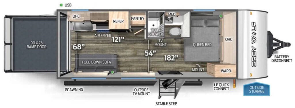 FOREST_RIVER_GREY_WOLF_18RR Floor Plan