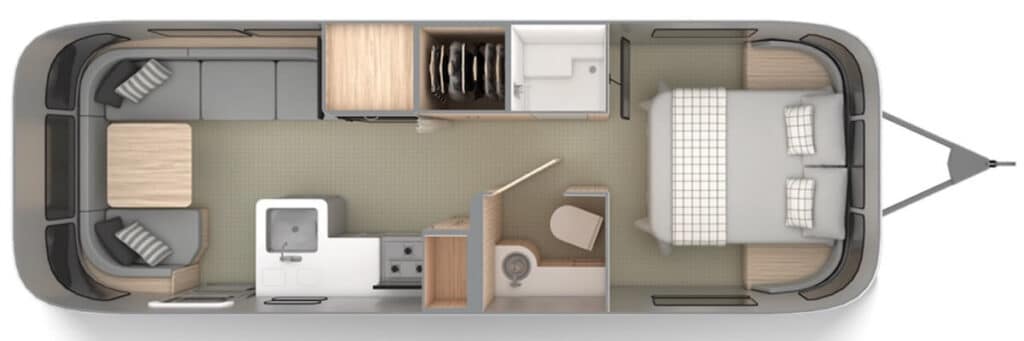 AIRSTREAM_GLOBETROTTER_27FB_QUEEN Floor Plan