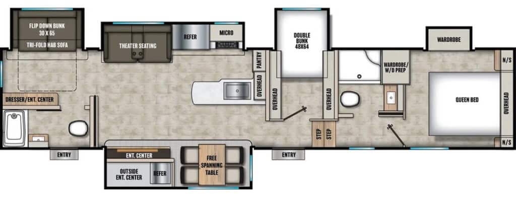 COACHMEN_CHAPARRAL_373MBRB 3 bedroom 5th wheel Floor Plan
