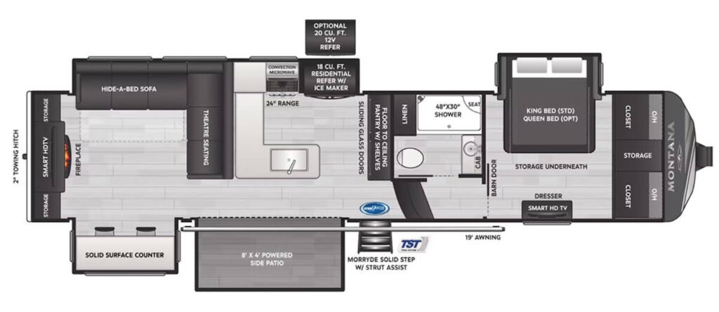 KEYSTONE_MONTANA_3532SP RV with side patio Floor Plan 