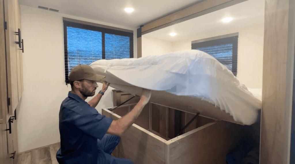 Testing struts for bed lift kit for RV