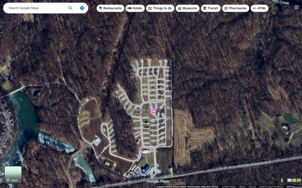 Google satellite image of campground 