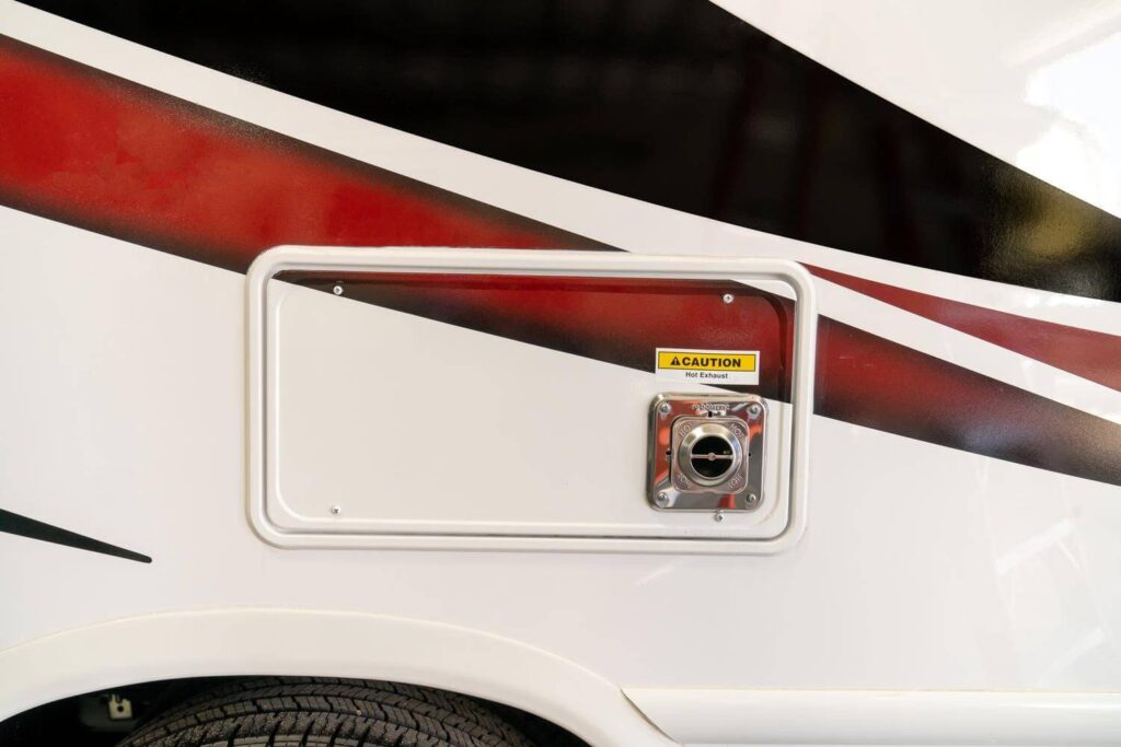 Furnace access panel as example of RV construction methods