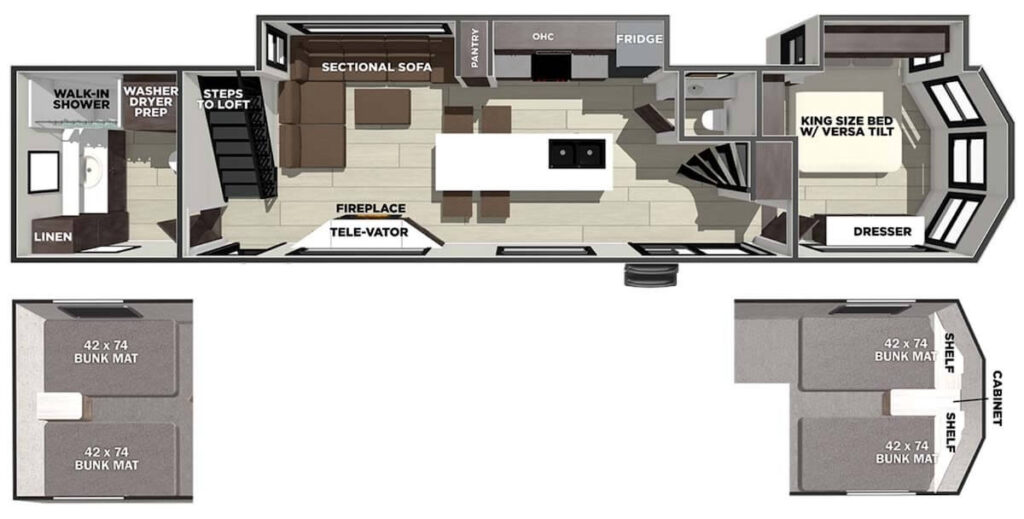 FOREST_RIVER_SALEM_VILLA_GRAND_44ZEN largest destination trailer Floor Plan