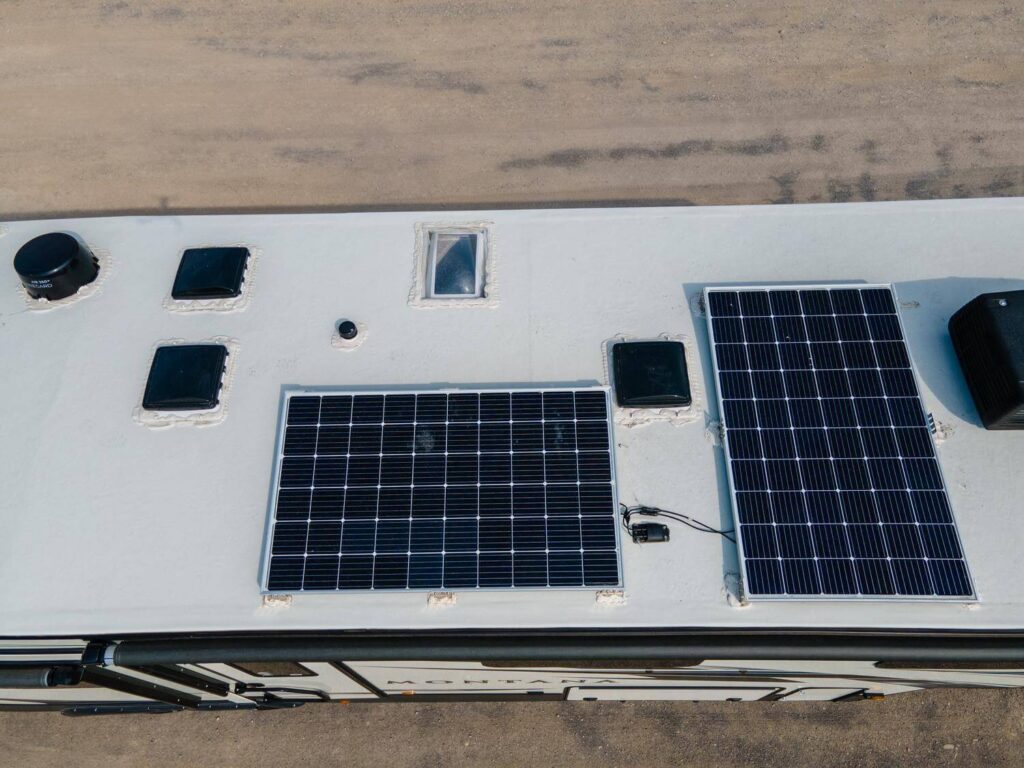 solar panels on an RV roof