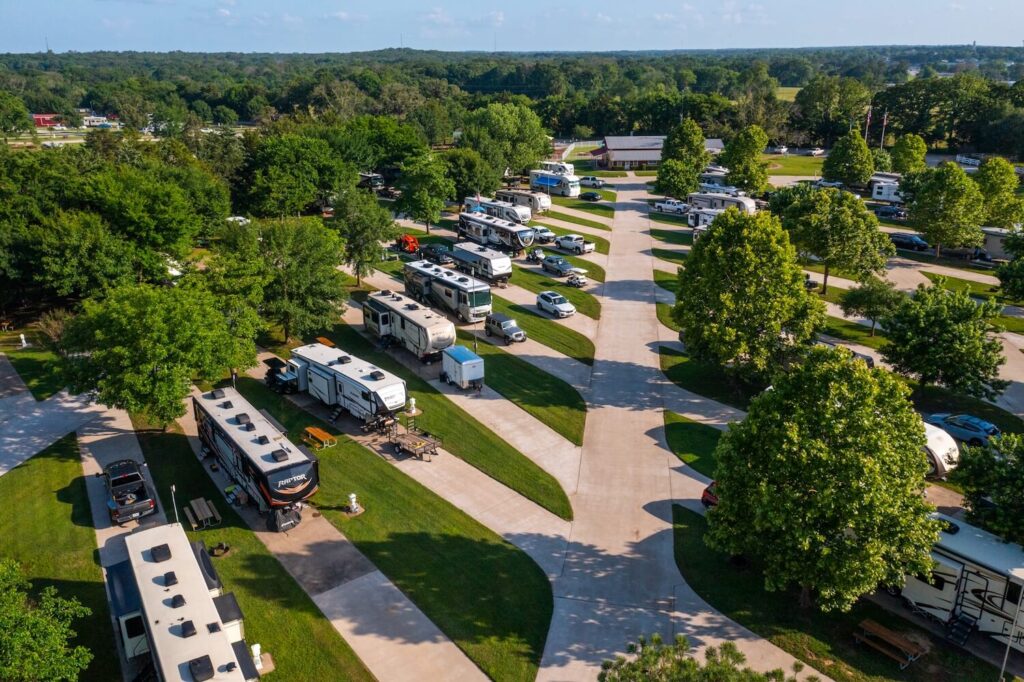 A fully booked campsite