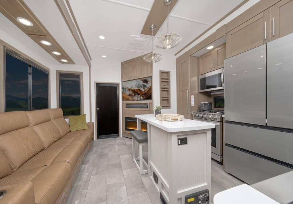 Fuzion 373 living area best insulated rv