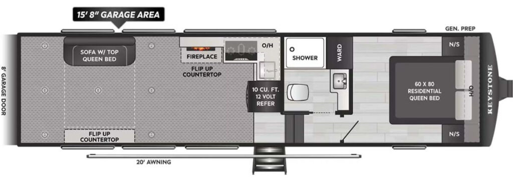 KEYSTONE_CARBON_321LT Plano de planta del pequeño transportador de juguetes de quinta rueda 