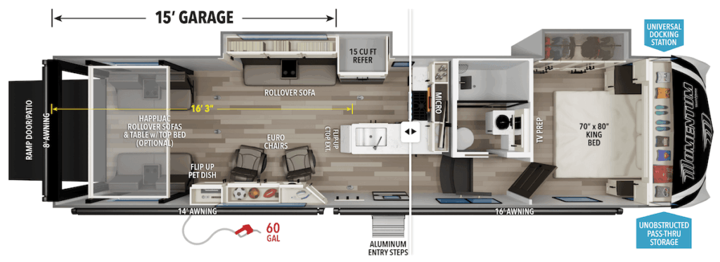Plano de planta del transportador de juguetes de quinta rueda Momentum G Class 325G